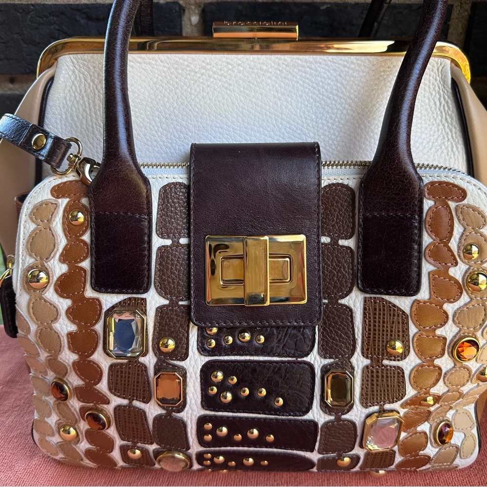Braccialini leather bag with bling
